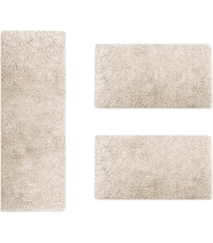 Tris Tappeti Per Camera Da Letto – Set 3 Pezzi In Polipropilene Soffice, 70x140 + 2 Da 60x110, Antiscivolo, Design Geometrico Floreale, Facili Da Pulire