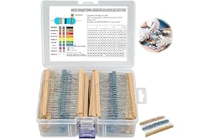 Kit Resistencias Electronica Electricas Película de Carbono, TOATELU 156 valores 3120 piezas Kit Surtido de Resistencias con RoHS con Tolerancia de ± 1%,Kit de Resistencia con Cajas de Almacenamiento