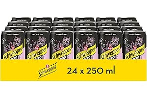 Schweppes Tónica Pink Zero, Sin Azúcar ni Calorías, Bebida Refrescante - Lata, Pack 24 x 25 cl