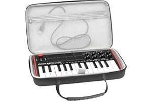 Musiin Étui clavier en velours haut de gamme compatible avec AKAI Professional MPK Mini MK3, Hercules DJControl Mix Ultra, housse de clavier pour contrôleur MIDI (gris)