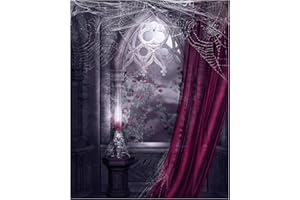 Ci-Fotto Halloween Fotografie Hintergrund, 1,5 * 2m Party Dekoration Rote Vorhänge, Fotostudio Hintergründe für Kinder