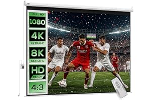 HOMCOM Projektorduk 84 tum 171 x 130 cm 4:3 HD 4K med fjärrkontroll