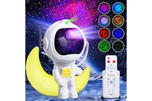 Bawoo Astronaute Projecteur Galaxie, Projecteur Ciel Etoile Astronaute avec Nébuleuse et Étoile, Minuterie, Télécommande et Angle Réglable, Projecteur Galaxie pour Chambre Plafond Enfants et Adultes