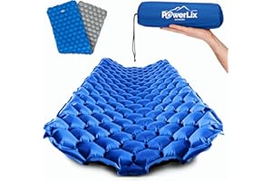 POWERLIX Materassino Campeggio Ultraleggero Ideale per Campeggio, Escursionismo, All'aperto, Materasso Gonfiabile Compatto e Leggero - Airpad, Kit di Riparazione Borsa per il Trasporto