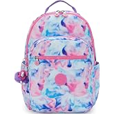 Kipling Seoul 27L Laptop Backpack Fits 15 Inch Lightweight Travel, Aqua Life, M, Kipling SEOUL Aqua Life BACKPACKS