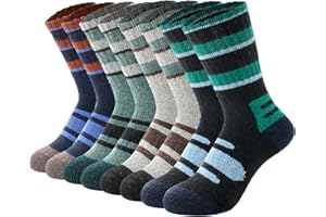 BONANGEL Kids Thermal Socks Merino Wool Thick for Boys Girls Walking Cosy Welly Socks Winter Warm Boot Cushion Crew Socks for Outdoors, Hiking, Sports, Ski (4 Pairs)