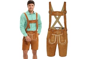 Adisno Pantalon en cuir pour homme - Costume traditionnel pour la fête de la bière - Costume d'Halloween