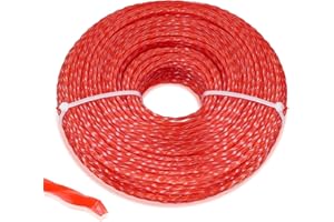 Grillix Filo Decespugliatore 3mm, Filo di Ricambio per Decespugliatore, Evidente Rosso, Forma a 360° Spirale, più Resistente all'Usura 30%, 60 Metri, Risparmio del 40% Tempo, Universale Modelli
