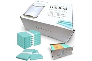 Venture Nappy Bin Liners 16L (3 x 12m Refill Rolls) - Compatible with Korbell 16L, Litter Champ & More - Up to 640 Nappies per Refill - Durable Leak-Proof Disposal Bags - Fits Most 16L Nappy Bins
