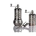Salt And Pepper Grinder Set - Manual Spice Grinder - Salt & Pepper Mill (Bright Silver)