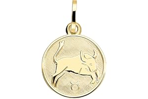 MyGold MOD-06017, Ciondolo segno zodiacale (senza catena), in oro giallo 333 (8 carati), piccolo, diametro 12 mm, rotondo