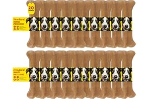 HOWLERS Premium Natural Rawhide Bones | Promoted Clean Teeth & Healthy Gums | Multiple (5 Inch -12.7 CM 10 Bones) (5" - 10 Bones)