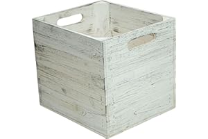 KISTENKOLLI ALTES LAND Scatola in legno adatta per tutti i ripiani Kallax e scaffali Expidit, sistemi callasse, cassetta per vino, frutta, scaffali, cassette per giocattoli Kallax (Sshabby bianco)