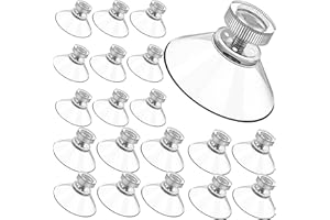WSNDM Ventosa 32 Mm, 20pcs Ventosa Roscas Acero Inoxidable, Reutilizable, Con Tuerca Moleteada Transparente Para Baño, Cocina, Ventana De Automóvil, Portacepillos, Estante De Ducha, Jabonera, Campin