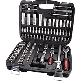 SIXTOL TOOL SET 94 Tool Set 94uds | Gola in Case | 1/4" and 1/2" Ratchet | Metal Lock