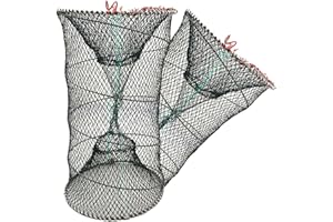 CHYGER Crab Trap Fishing Net Bait Traps Fishing Accessories Line Lobster Shrimp Cage Bait Case Portable Folded 2 Pack