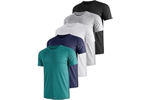 UEEKO 5er Pack Sport Herren Tshirt Set Kurzarm Sporthirt Running Herren Schnelltrocknend Atmungsaktiv Fitness Funktions Sporthirt Running Herren.