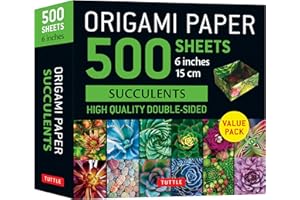 Origami Paper 500 Sheets Succulents 6" (15 Cm): Tuttle Origami Paper: Double-sided Origami Sheets With 12 Different Photographs (Instructions for 6 Projects Included)