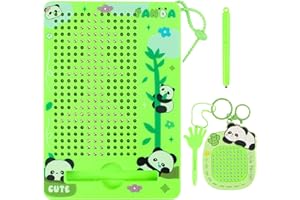 LONEEDY Juego de 2 tableros de dibujo magnéticos para niños y niñas, bonito llavero de panda con cuentas y lápiz capacitivo magnético para viajes y actividades de campamento de niños y niñas
