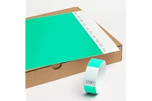 MESSIMO Einlassbänder aus Tyvek ohne Aufdruck 19 x 255 mm - 1000 Stück Party Eintrittsbänder - Selbstklebend und Wasserdicht Festival Armbänder - Club Bänder