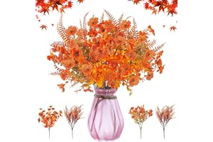 MaibaoteMbt konstgjorda höstblommor, 6 buntar konstgjorda blommor höstdekoration, konstgjord höstbukett, plastblommor höst, v