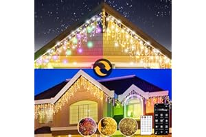 CIRCLIO Decoration Noel d'extérieur, Guirlande Lumineuse Exterieure Blanc Chaud et RGB, Decoration Noel Exterieur avec Télécommande et Application, 17 Modes+4 Luminosités+Minuterie pour Noël (30M-1200L,C/RGB)