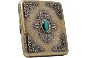 Goshentech Vintage-Gehäuse metallbeschichtetes Kupfer Oberflächenimitation Smaragd-Ornament 18-20 Kapazität Geschenkbox-Verpackung (Bronze, 85 mm, King-Size-Größe)