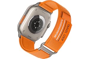 DMVEIMAL Trail Loop für Apple Watch Armband Ultra/2 49mm 46mm 45mm 44mm 42mm 40mm 41mm 38mm iWatch Armbänder Damen/Herren,Nylon Sport Klettverschluss Band für Apfelband SE/2nd Series 10 9 8 7 6 5 4 3,Orange L