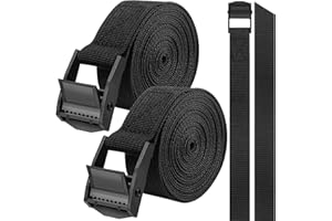 CAIANWIN 2 correas de amarre de 200 cm, correas de amarre resistentes de 250 kg de capacidad de carga, correa de trinquete para portaequipajes con hebillas ajustables, correas tensoras para carga, camiones