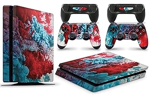 giZmoZ n gadgetZ Skin adesiva in vinile per console PS4 Slim, motivo "Colour Expllosion", set di 2 skin per controller