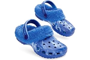 CityComfort Ciabatte Bambina, Ciabatte Bambini Zoccoli Bambina con Cinghia Fodera Pile e Charms Rimovibili, Idea Regalo