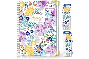 BLESWIN Agenda Journalier 2024-2025, Agenda A5 avec 12 Mois Agenda Semainier Spirale, Juil.2024-Juin.2024, Agenda Hebdomadaire avec Signet, Planificateurs et Organiseurs pour le Bureau et L'école