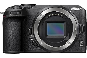 Nikon Z 30 boitier Seul, Appareil Photo Hybride capteur DX (20,9 MP, 4K UHD 30p ou Full HD 120p, Rafale 11 i/s, écran Tactile orientable (câble USB de Type C fourni), Noir