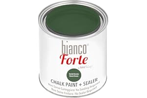 BIANCO SHABBY Bianco Forte - Vert Forêt - (250ml) - Peinture à la Craie & Vernis 2-en-1: Peinture Ultra Résistante pour Meubles, Armoires, Murs & Portes - Séchage Rapide, Intérieur/Extérieur, Finition Mate