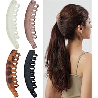 Vintage Karo-Bananenclips Aus Acetat – Rutschfeste Haarklammern In Bernstein Für Frauen & Mädchen, 10cm