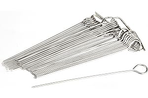 FMPROFESSIONAL Fm Professional 22219 Lot de 30 brochettes, Format Mini, Longueur 9 cm, Acier Inoxydable, Mini brochettes en Acier, pour Viande, Poisson, légumes, 30 pièces