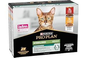 Purina Pro Plan Mokra żywność dla sterylizowanego kota bogatego w kurczaka i wół, 4 opakowania po 10 saszetek po 85g
