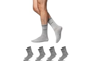 Snocks Lifestyle Socken mit Streifen Hohe Sportsocken 4er Set Gr. 35-50 in versch. Farben & für jede Sportart I Lange Tennissocken für Damen & Herren I Retro Socken auch für Fußball, Handball & Gym