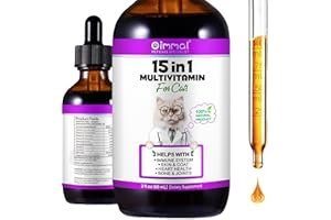 VFJVLVDG Cat Vitamins Supplements, 15 in 1 Multivitamins for Cats with Glucosamine & Cranberry - Supports Immune Health, Skin, Coat, Heart Health, Hip & Joint and More