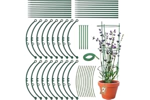 KYOKONDO Tutores para Plantas con Velcro, Bridas y Alambres – Soporte para Plantas Naturales de Interior y Exterior. Úsalo como Tutor Monstera, para Tomateras, Jazmín y Macetas de Jardín. (Pack 2 uds.)