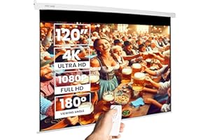 LUXSCREEN Projektionsleinwand | Mattweiße Oberfläche mit einem Gain-Faktor von 1,1 |Schwarzer umlaufender Rand Und Rückseite des Tuchs schwarz | Heimkino (265 x 150 cm (120 Zoll) 16:9 Motor Tuch: Weiß)