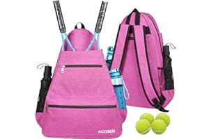 ACOSEN Tennis Bag Tennis Backpack - Large Tennis Bags for Women and Men to Hold Tennis Racket,Pickleball Paddles, Badminton Racquet, Squash Racquet,Balls and Other Accessories
