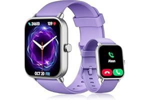 Gydom Montre Connectée Femme [Alexa intégrée/Appel Bluetooth], 1.8" Smartwatch Moniteur de Sommeil/SpO2/Fréquence Cardiaque Montre Podometre avec 100 Sport Calories Etanche IP68 pour Android iOS