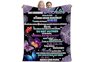 ‎YGFADH YGFADH Kuscheldecke Personalisierte Flauschige Geschenke Decke An Unsere Tochter von Eltern,Super Weiche Decke Mama und Papa für Tochter Positive Ermutigung und Liebe Tochter Sofadecke