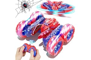 SOGAWEBB Spider Remote Control Stunt Car，4WD Off-Road RC Vehicle with Full-body Light, 2.4Ghz 360° Flips Indoor Outdoor Car Toys for 3 4 5 6 7 8+ Old Boy Girl for Kids