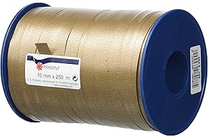 PRÄSENT C.E. PATTBERG Cinta regalo color gris pardo, 250 m de cinta embalar para rizar, 10 mm ancho para manualidades, decoración y envolver regalos para cualquier ocasión