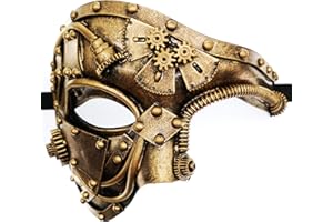 Ubauta Steampunk Metal Cyborg Venezianische Maske, Maskerade Maske für Halloween Kostümparty/Phantom der Oper/Mardi Gras Ball