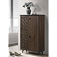 DeckUp Ceylon 4-Door Engineered Wood Shoe Rack (Walnut, Matte Finish)
