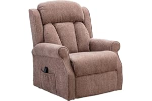 MORRIS LIVING The Darwin - Dual Motor Riser Recliner Mobility Arm Chair in Mink Brushstroke Fabric
