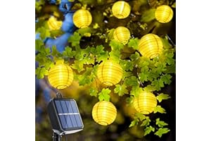 ‎QEDERTEK Qedertek Solar Lichterkette Aussen, 4M 20 LED Solar Lampions Außen Wasserdicht 2 Modi Solar Lichterkette Laternen für Garten Bäume Terrasse Hochzeiten Party Fest Deko (Warmweiß)